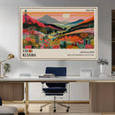 Yayoi Kusama Landscape Canvas Print, Vibrant Floral Mountain