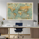 Push Pin World Map Canvas Print – Travel Tracker Wall Art