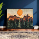 Sunset Mountain Landscape Canvas Wall Art Print - Nature