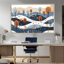 Abstract Winter Landscape Canvas Wall Art Print -  Large