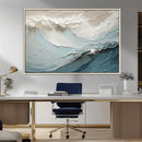 Waves Abstract Wall Art Print, Modern Framed Abstract Canvas