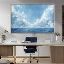 Abstract Ocean Print Artwork- Serene Blue Ocean Canvas Wall