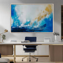 Blue Abstract Print - Dynamic Ocean-Inspired Canvas Wall Art