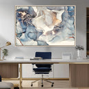 Abstract Blue and Gold Canvas Wall Art - Fluid Modern Ink