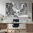 Black White Abstract Canvas Wall Art - Fluid Ink Artwork -