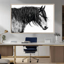 Black Horse Wall Art Canvas Print – Elegant Farmhouse Decor
