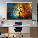 Yggdrasil Tree of Life Mosaic Stained Glass Wall Art Canvas,