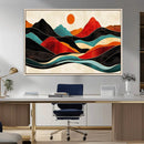 Western Wall Decor - Large Triptych Mountain Canvas - Boho
