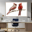 Cardinal Canvas Wall Art - Male and Female Cardinal Print -