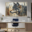 Rustic Wolf Wall Art Canvas Print – Vintage Woodland
