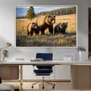 Grizzly Bear Family Wall Art Canvas Print – Majestic