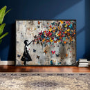 Banksy Butterfly Girl Wall Art – Modern Graffiti Canvas