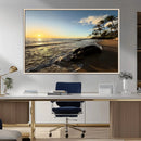 Tropical Beach Wall Art - Stunning Ocean Sunset Canvas Print
