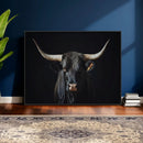 Majestic Longhorn Bull Wall Art Canvas Print – Dark by MyGreatCanvas | Canvas Wall Art Prints | Photo Prints & Wall Decor