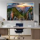 Mountain Sunset Panoramic Wall Art Canvas Print – Framed