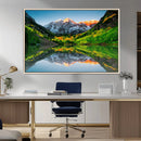 Sunrise Maroon Bells Lake Wall Art Canvas Print – Framed Elk