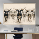 Texas Longhorn Wall Art – Framed Cattle Walking Canvas by MyGreatCanvas | Canvas Wall Art Prints | Photo Prints & Wall Decor