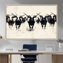 Texas Longhorn Wall Art – Framed Black White Cattle Canvas by MyGreatCanvas | Canvas Wall Art Prints | Photo Prints & Wall Decor