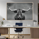Texas Longhorn Wall Art Canvas Print – Framed Western Bull