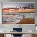 Ocean Sunset Wall Art Canvas Print – Framed Sandy Shore