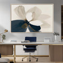 Minimal Flower Wall Art Canvas Print – Framed Beige Bloom