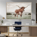 Texas Longhorn Wall Art – Framed Spotted Cattle Canvas by MyGreatCanvas | Canvas Wall Art Prints | Photo Prints & Wall Decor