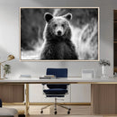 Grizzly Bear Wall Art Canvas Print – Framed Black White by MyGreatCanvas | Canvas Wall Art Prints | Photo Prints & Wall Decor