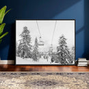 Ski Lift Wall Art – Framed Snowy Mountain Canvas Artwork by MyGreatCanvas | Canvas Wall Art Prints | Photo Prints & Wall Decor