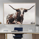 Texas Longhorn Wall Art Canvas Print – Framed Spotted Bull by MyGreatCanvas | Canvas Wall Art Prints | Photo Prints & Wall Decor