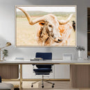 Texas Longhorn Wall Art Canvas Print – Framed Speckled Cow by MyGreatCanvas | Canvas Wall Art Prints | Photo Prints & Wall Decor