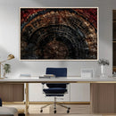 Dark Wood Ring Wall Art Canvas Print – Framed Abstract Tree