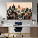 Wood Mountain Landscape Wall Art Canvas Print – Framed