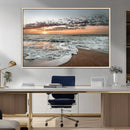 Ocean Sunset Wall Art Canvas Print – Framed Beach Waves