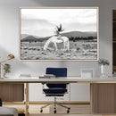 White Horse Wall Art Canvas Print – Framed Woman Rider