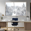 Snowy Ski Lift Wall Art – Framed Winter Mountain Canvas by MyGreatCanvas | Canvas Wall Art Prints | Photo Prints & Wall Decor
