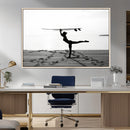 Yoga Surf Wall Art Canvas Print – Framed Black White Shore by MyGreatCanvas | Canvas Wall Art Prints | Photo Prints & Wall Decor