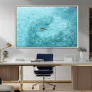 Fish Swarm Wall Art Canvas Print – Framed Aerial Shark and by MyGreatCanvas | Canvas Wall Art Prints | Photo Prints & Wall Decor