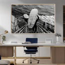 Black and White Surfing Wall Art Canvas Print – Framed by MyGreatCanvas | Canvas Wall Art Prints | Photo Prints & Wall Decor