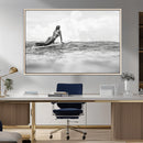 Black and White Surfing Wall Art Canvas Print – Framed Ocean by MyGreatCanvas | Canvas Wall Art Prints | Photo Prints & Wall Decor