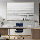 Surfer Silhouette Wall Art – Framed Calm Ocean Canvas by MyGreatCanvas | Canvas Wall Art Prints | Photo Prints & Wall Decor