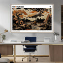 Modern Japanese Wall Art Canvas Print – Framed Abstract