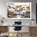 Modern Japanese Wall Art Canvas Print – Framed Abstract