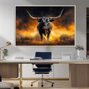 Longhorn Canvas Wall Art Canvas Print – Framed Bold Bull