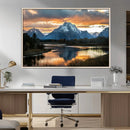 Mountain Sunset Wall Art Canvas Print – Framed Alpine