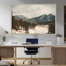 Mountain Landscape Wall Art Canvas Print – Framed Snowy
