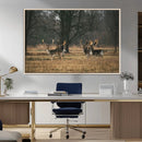 Deer Wall Art Canvas Print – Framed Rustic Wildlife Stags