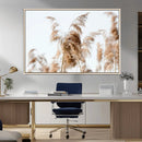 Pampas Grass Wall Art Canvas Print – Framed Neutral Tones