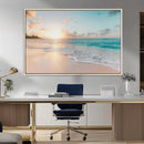 Beach Sunset Wall Art Canvas Print – Framed Ocean Waves