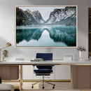 Mountain Lake Wall Art Canvas Print – Framed Toblacher See