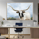 Texas Longhorn Wall Art Canvas Print – Framed Western Rustic